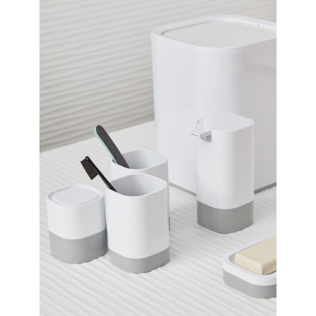 Контейнер для мусора 7л Tyer белый/серый детальная картинка 