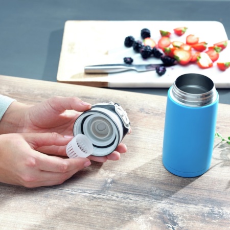 Термокружка 350мл Flip голубая детальная картинка 