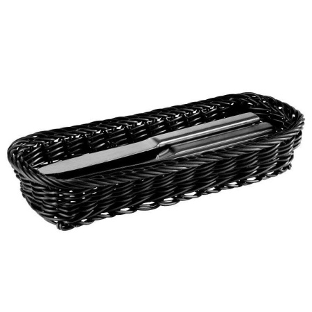 Корзинка для столовых приборов 27x10x4.5см черная APS детальная картинка 