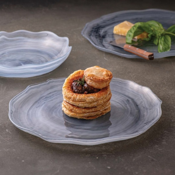 Фото Блюдо стеклянное глубокое 21x(h)5см Amorf серое