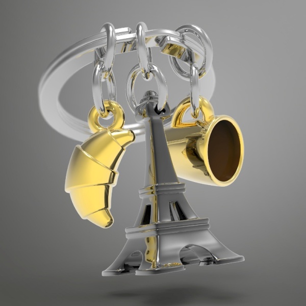 Фото Брелок для ключей "Кофе и круассан в Париже"