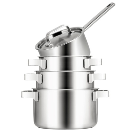 Набор посуды Ruby triply – 4 предмета – 3 кастрюли и сотейник детальная картинка 