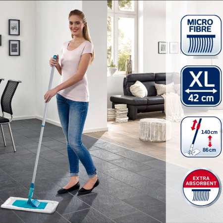 Швабра для пола Classic XL 42см microfibre с телескопической ручкой 86-114см детальная картинка 