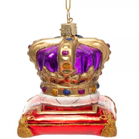 Новогоднее украшение из стекла Vondels "Британская корона" 6.5см детальная картинка 