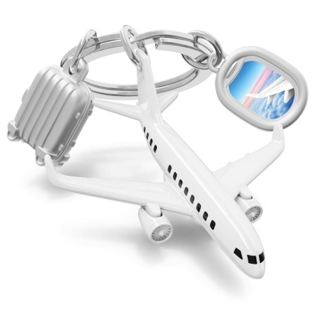 Брелок для ключей "Самолет, чемодан и иллюминатор" детальная картинка 