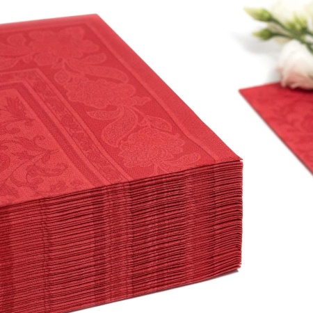 Салфетка 40x40см ROYAL Collection Ornaments красная, 50шт детальная картинка 