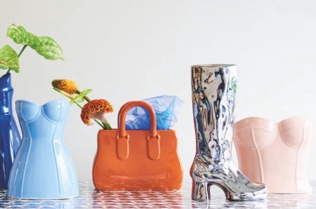 Ваза для цветов "Бюст" 23.5x17x21см персиковая детальная картинка 