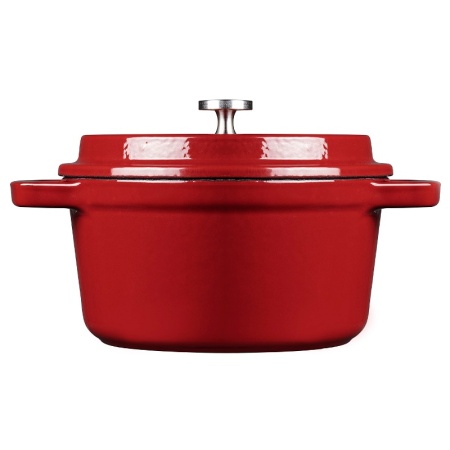 Кокот с крышкой Ø12см 350мл красный детальная картинка 