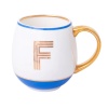 Кружка Library золотая буква «F» (голубого цвета) детальная картинка 