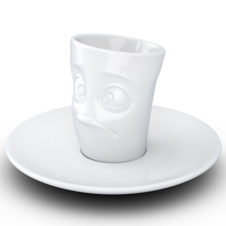 Кофейная пара 80мл Tassen Buffled белая детальная картинка 