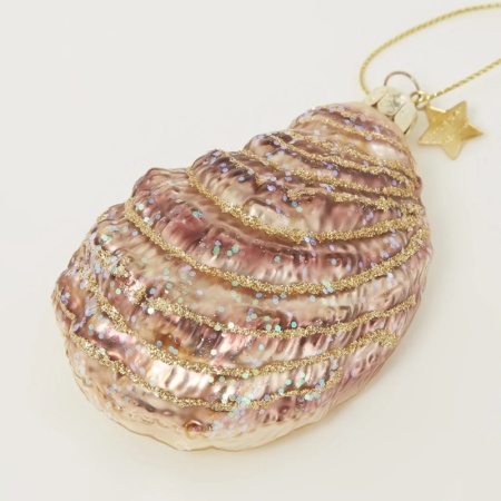 Новогоднее украшение из стекла Vondels "Устрица" 10см детальная картинка 