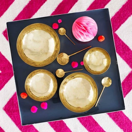 Набор из 4 мисок ручной работы из латуни детальная картинка 