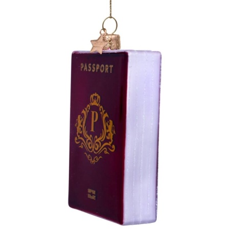 Новогоднее украшение из стекла Vondels "Красный паспорт" 10.5см детальная картинка 