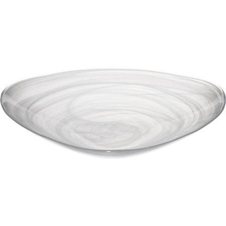 Блюдо стеклянное 30x29.5x(h)4.1см Tria белый дым детальная картинка 