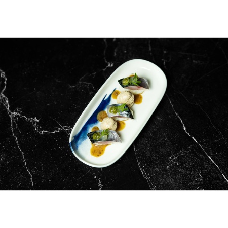 Блюдо, тарелка овальная 30x16см BLUE WAVE Hygge детальная картинка 