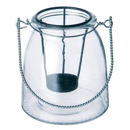 Подсвечник для чайной свечи стеклянный с металлической вставкой детальная картинка 