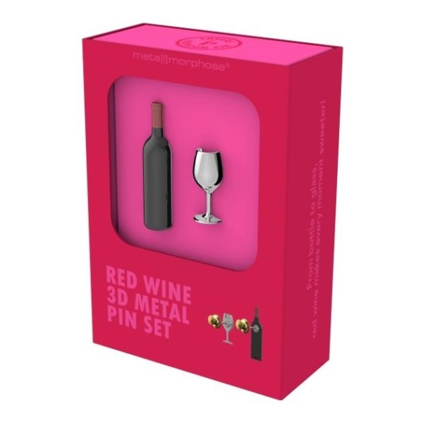 Фото Набор брошей "Бутылка вина и бокал"