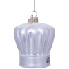 Новогоднее украшение из стекла Vondels "Серебристый колпак повара" 7см детальная картинка 
