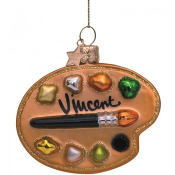 Фото Новогоднее украшение из стекла Vondels "Палитра Ван Гога" 7см - в подарочной коробке