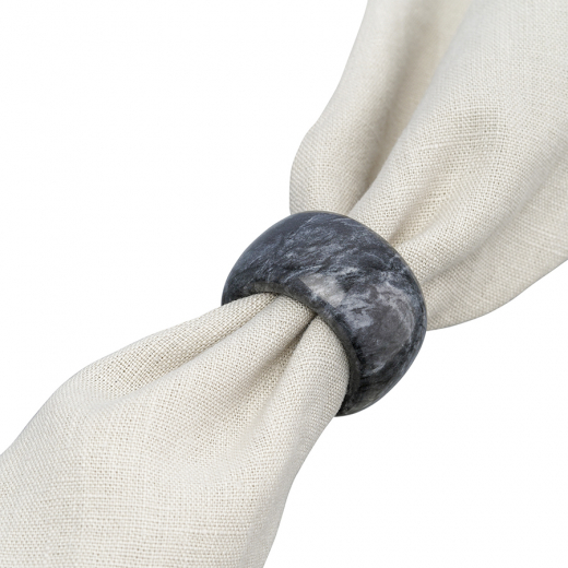 Набор колец для салфеток Marm Ø5см черный мрамор, 2шт детальная картинка 
