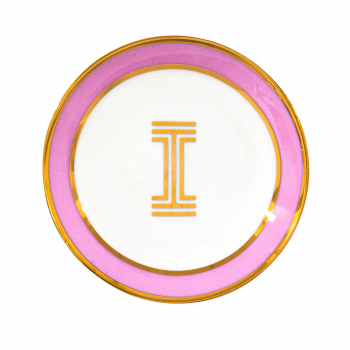Фото Блюдце Library золотая буква «I» (розового цвета)