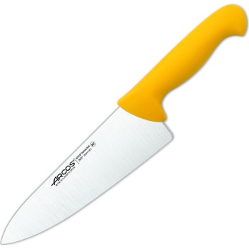 Фото Нож поварской 20см широкий шеф нож 2900 желтый
