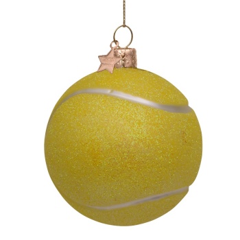Фото Новогоднее украшение из стекла Vondels "Желтый теннисный мяч" 8.5см