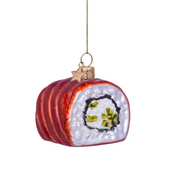 Фото Новогоднее украшение из стекла Vondels "Суши с лососем" 5см