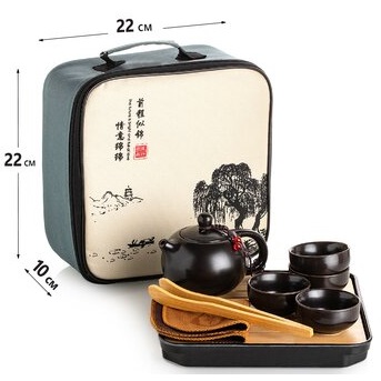 Фото Чайный сервиз керамический горький шоколад (чемоданчик)