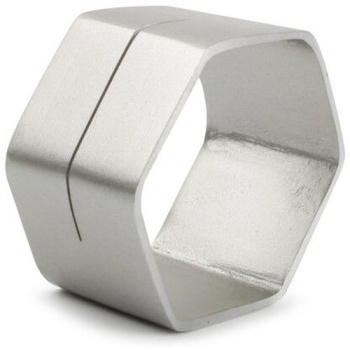 Фото Набор колец для салфеток 5см CENTRO hexagonal silver, 4шт