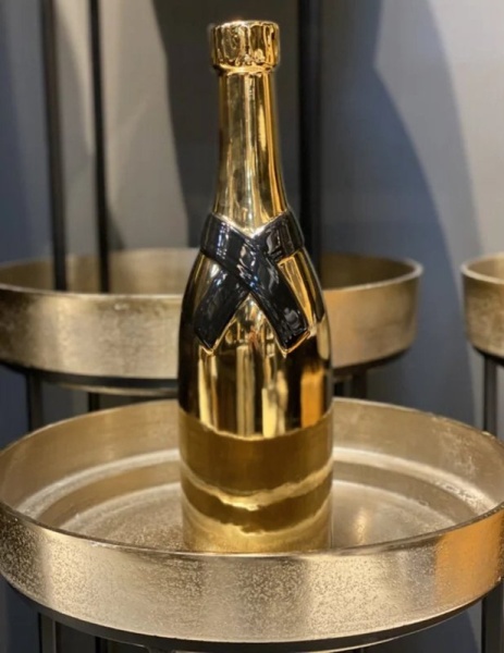 Фото Ваза для цветов "Champagne Bottle" 11.5x11x38.8см золотая