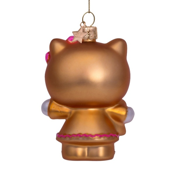Фото Новогоднее украшение из стекла Vondels "Hello Kitty имбирный пряник" 9см - в подарочной упаковке
