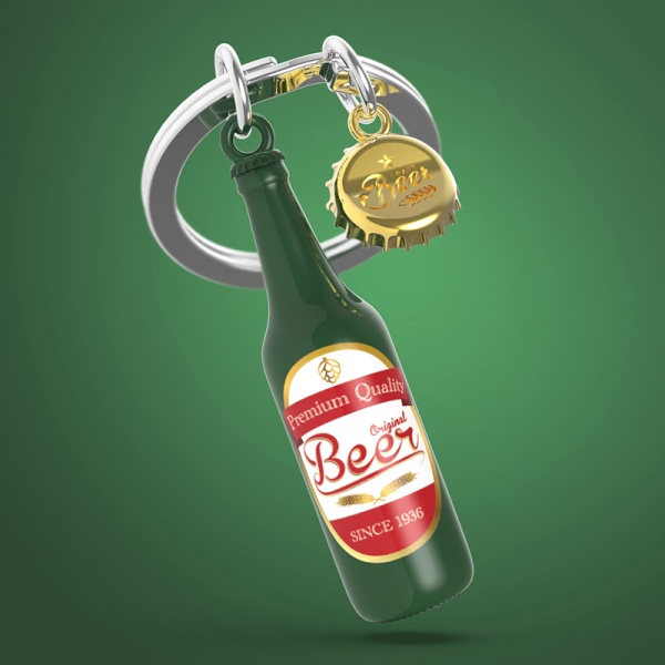 Фото Брелок для ключей "Бутылка пива"