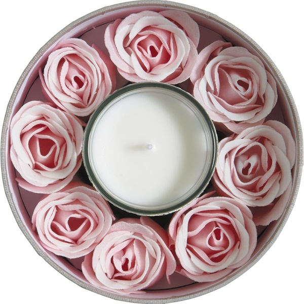 Фото Подарочный набор аромасвеча + роза из мыла Carnets d'Artistes - Marquise - Маркиза