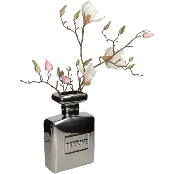 Ваза для цветов "Perfume Bottle" 19.5x8.5x29.7см серебряная детальная картинка 