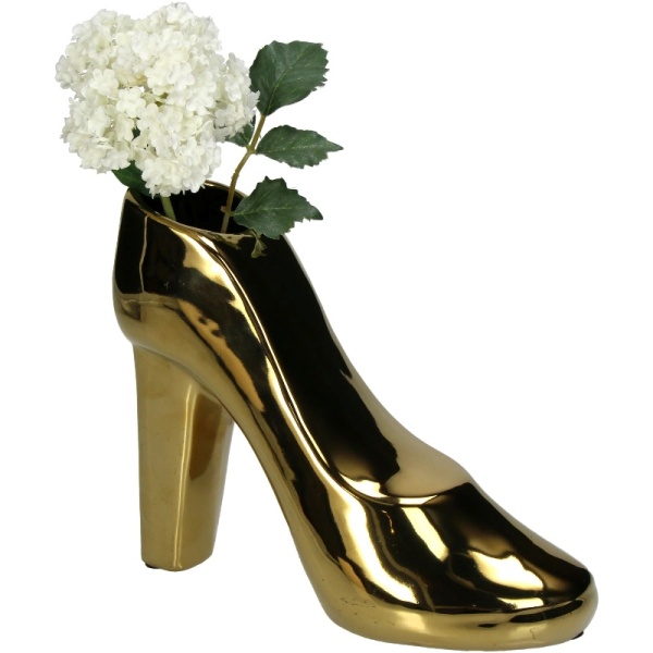 Фото Ваза для цветов "Золотая туфля" 21x9x17см
