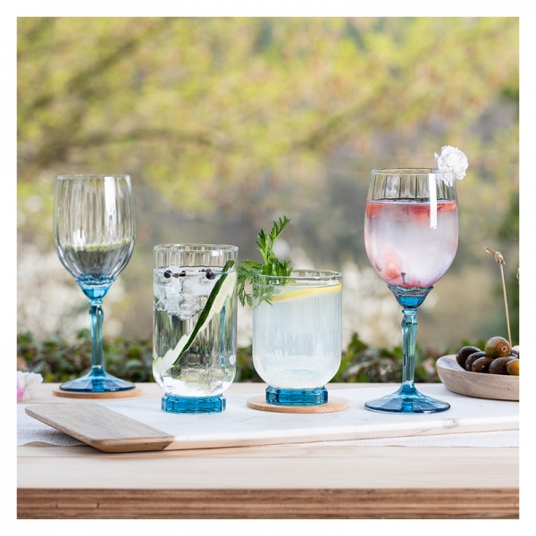Фото Набор бокалов для коктейля и шампанского 240мл Espresso Martini FLORIAN LUCENT BLUE, 6шт