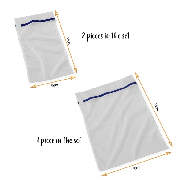 Комплект из 3 мешков для стирки белья 40x55см(1шт) и 25x45см(2шт) детальная картинка 
