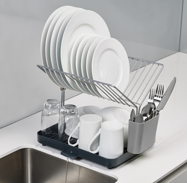 Фото Сушилка для посуды и столовых приборов 2-уровневая со сливом Y-rack - 85084 Joseph Joseph