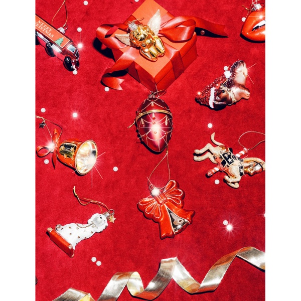 Фото Новогоднее украшение из стекла Vondels "Золотой ангел" 7см